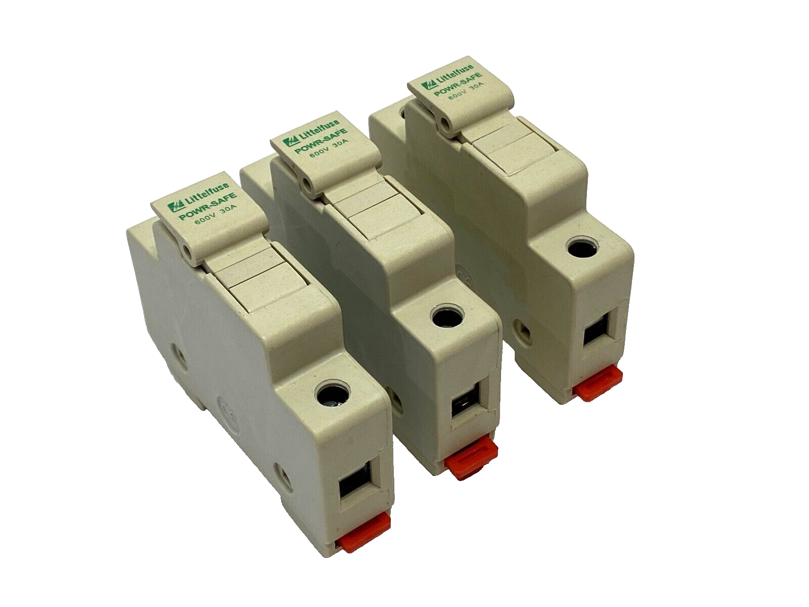 Littlefuse LSPC CH Fuse Holder 1-Pole w/ Fuses 600V 30A LOT OF 3 - Maverick Industrial Sales