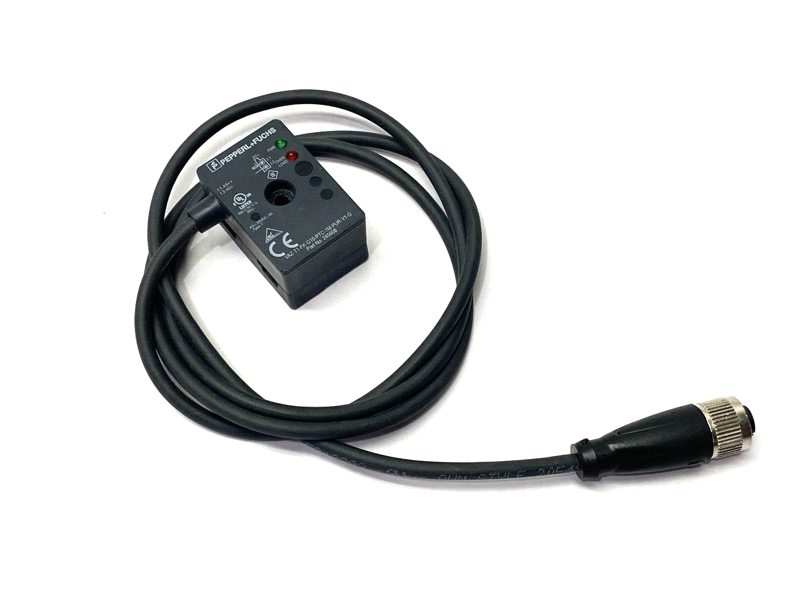 VAZ-T1-FK-G10-PTC-1M-PUR-V1-G, 245608 | Pepperl+Fuchs VAZ-T1-FK-G10-PTC-1M-PUR-V1-G Splitter Box 245608 MISSING SCREW - Used - Maverick Industrial Sales