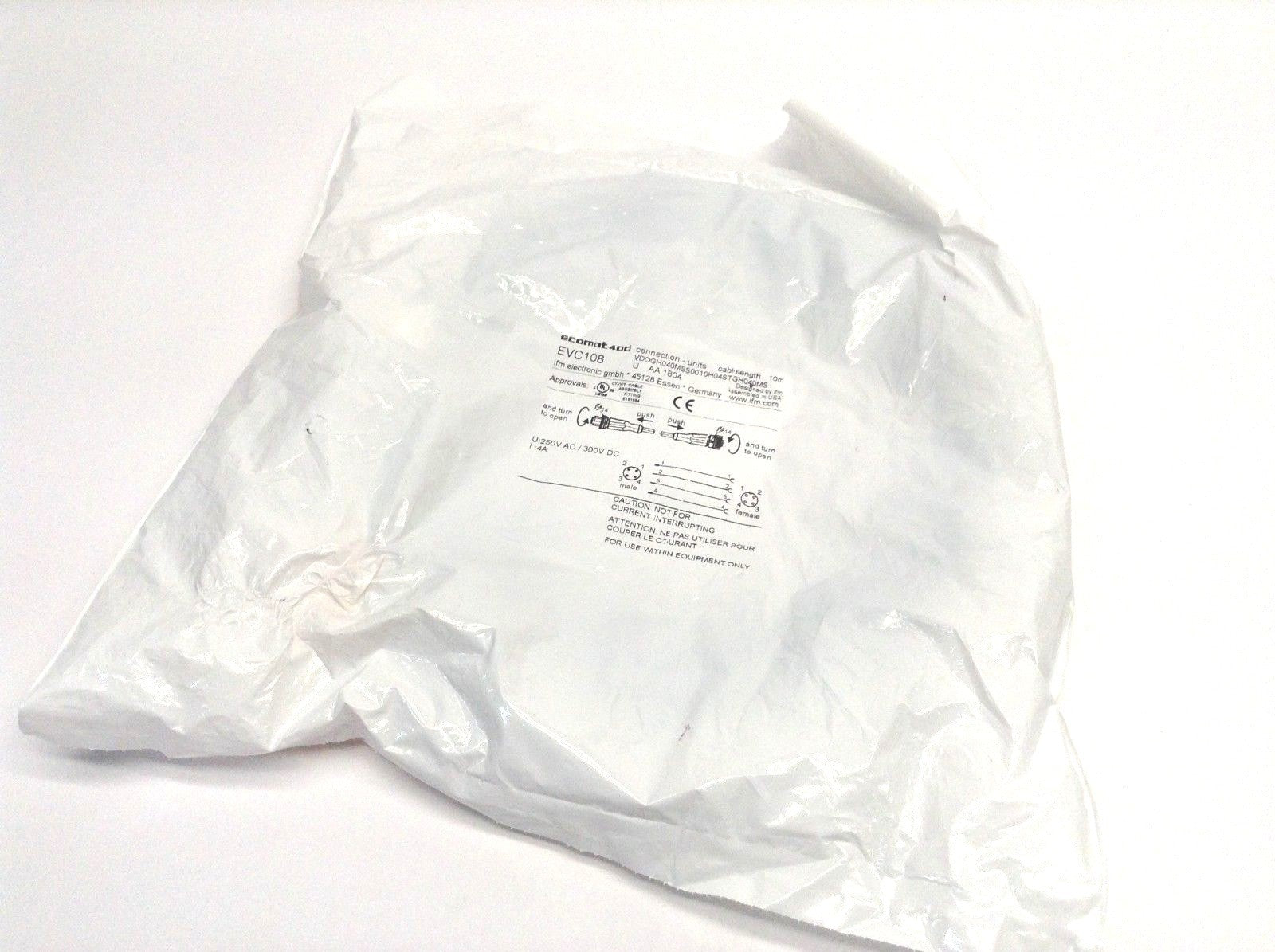 IFM Effector EVC108 M12 PUR Straight Cable 10M - New - Maverick Industrial Sales