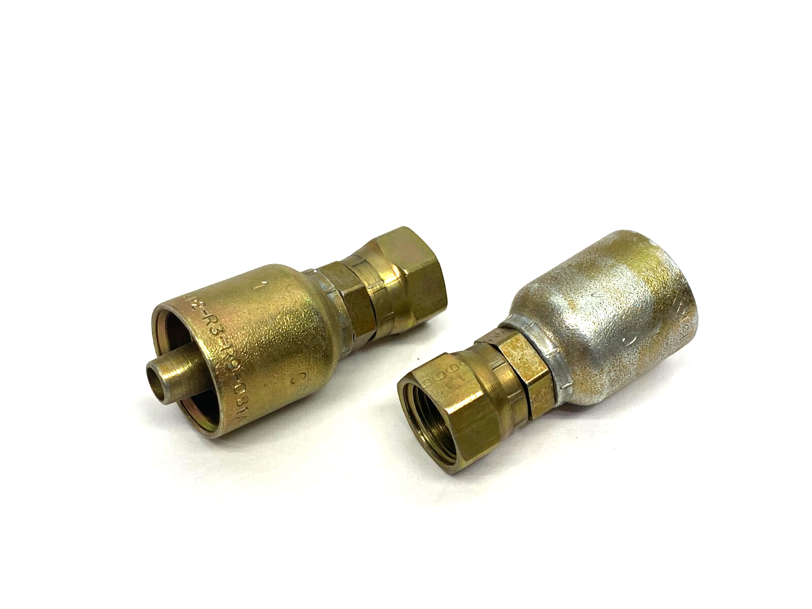 Parker 1JC43-6-6 Crimp Style Hydraulic Hose Fitting 3/8" Hose 3/8" Port LOT OF 2 - Maverick Industrial Sales