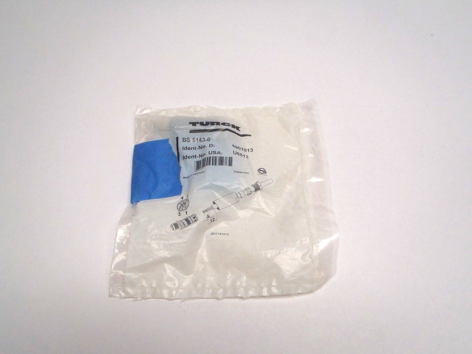 6901013 | Turck BS 5143-0 Connector U6513 - New – Open box - Maverick Industrial Sales