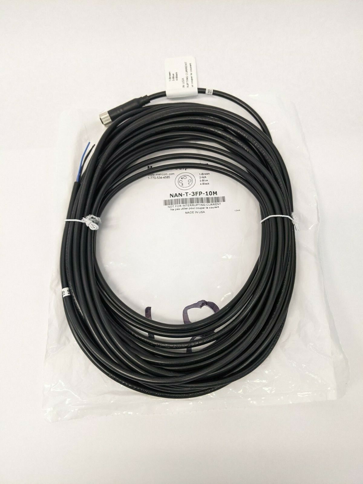 Mencom NAN-T-3FP-10M Single-Ended Pico Sensor Cordset - New – Open box - Maverick Industrial Sales