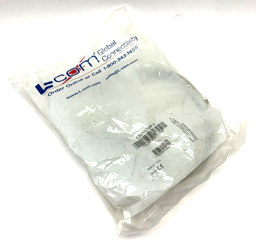L-com CS2N25MF Premium Molded D-Sub Cable DB25 Male/Female 5.0 ft - New - Maverick Industrial Sales