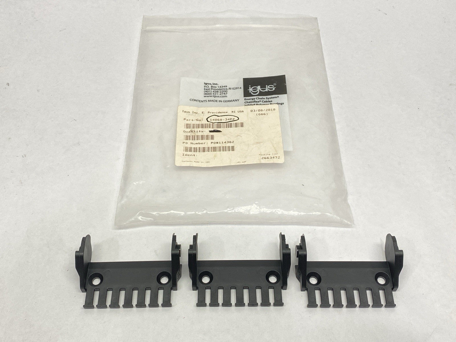 14068-34PZ | Igus Energy Chain Pivoting Mounting Bracket Self-Aligning LOT OF 3 - New Other - Maverick Industrial Sales