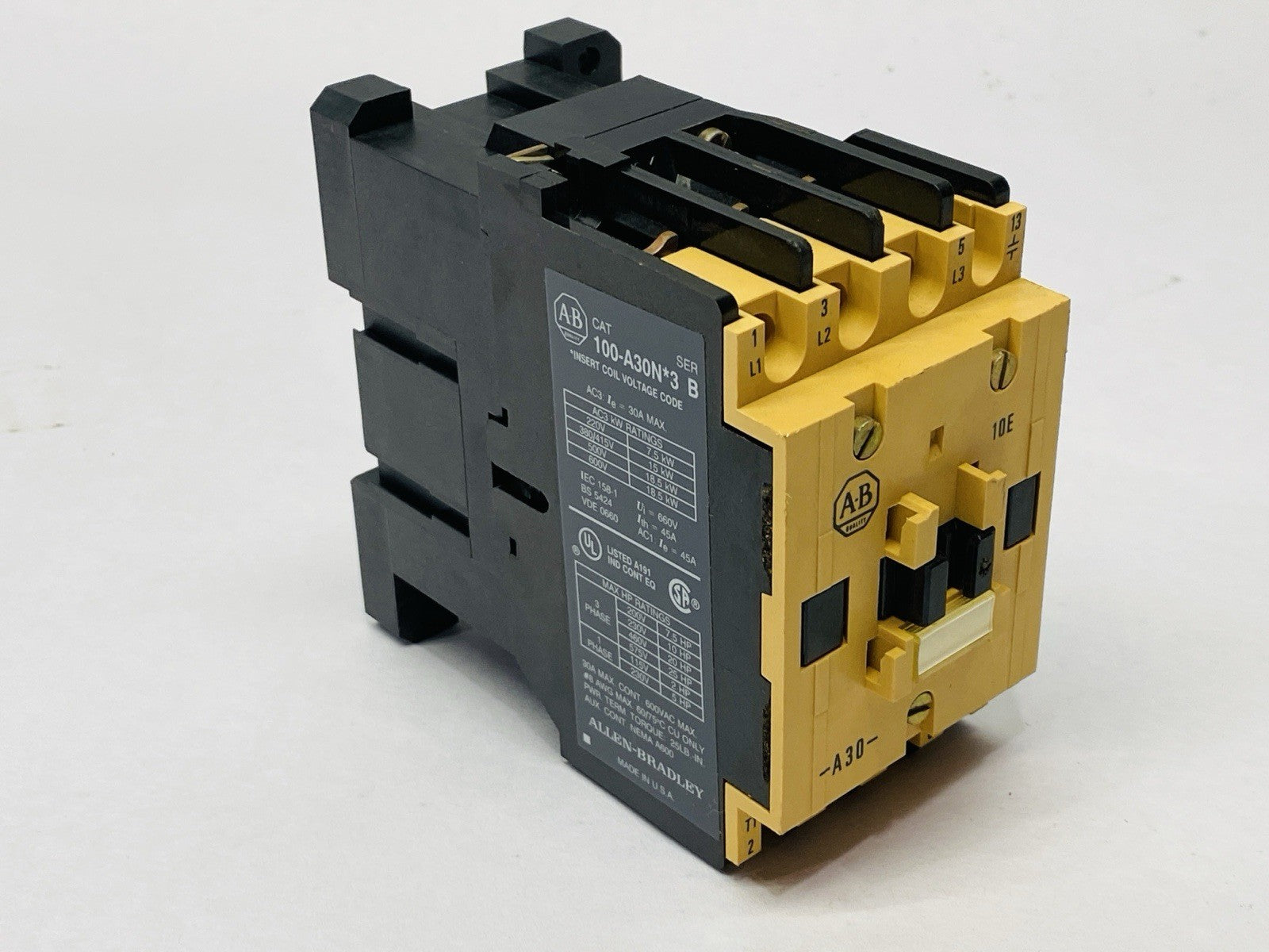 Allen Bradley 100-A30ND3 Contactor 110/120V Coil 30A 600V 3-Pole - Maverick Industrial Sales