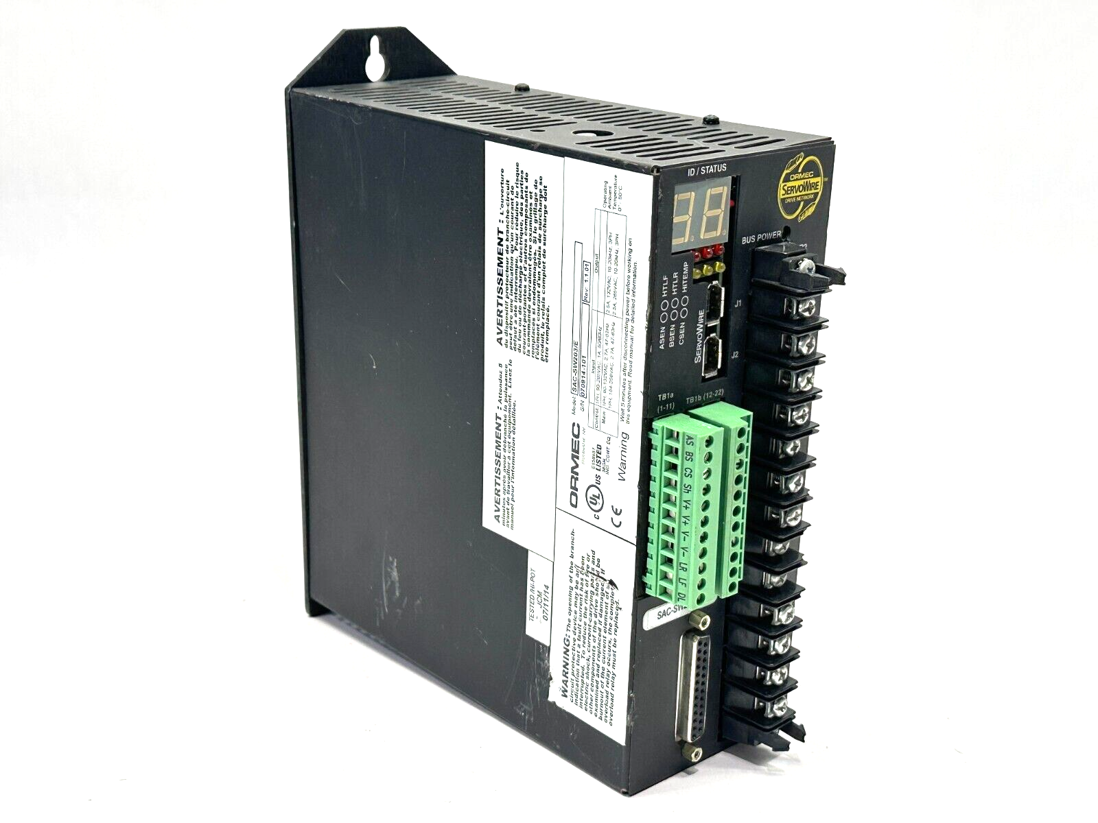 Ormec SAC-SW203/E REV 1.0.01 Servowire Servo Motor Drive Controller EN - Maverick Industrial Sales