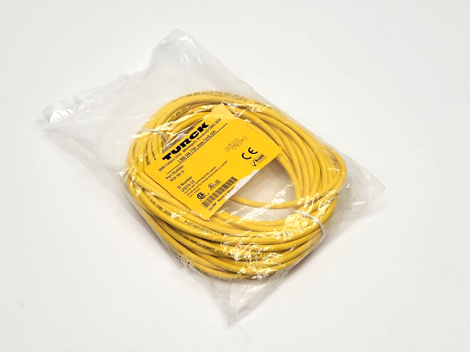 Turck PKW 3M-10 Actuator and Sensor Cordset F M8 U0074-10 - New - Maverick Industrial Sales