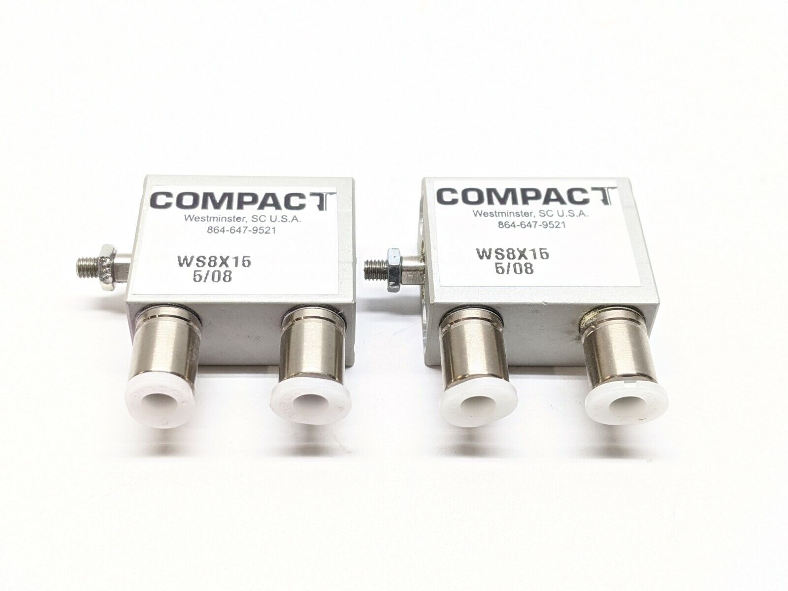 Compact WS8x15 Pneumatic Cylinder 8mm Bore 15mm Stroke LOT OF 2 - Maverick Industrial Sales