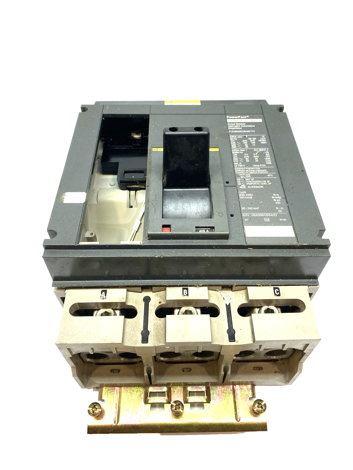 Square D PJA36040CU64AE1YV PowerPact PJ400 Circuit Breaker, 400A 3P 600V - Maverick Industrial Sales