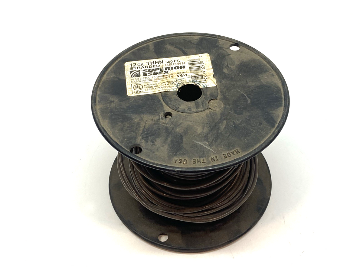 Essex E534460A 12Ga. THHN Stranded Brown Wire 600V 3lbs 5.6oz - Maverick Industrial Sales