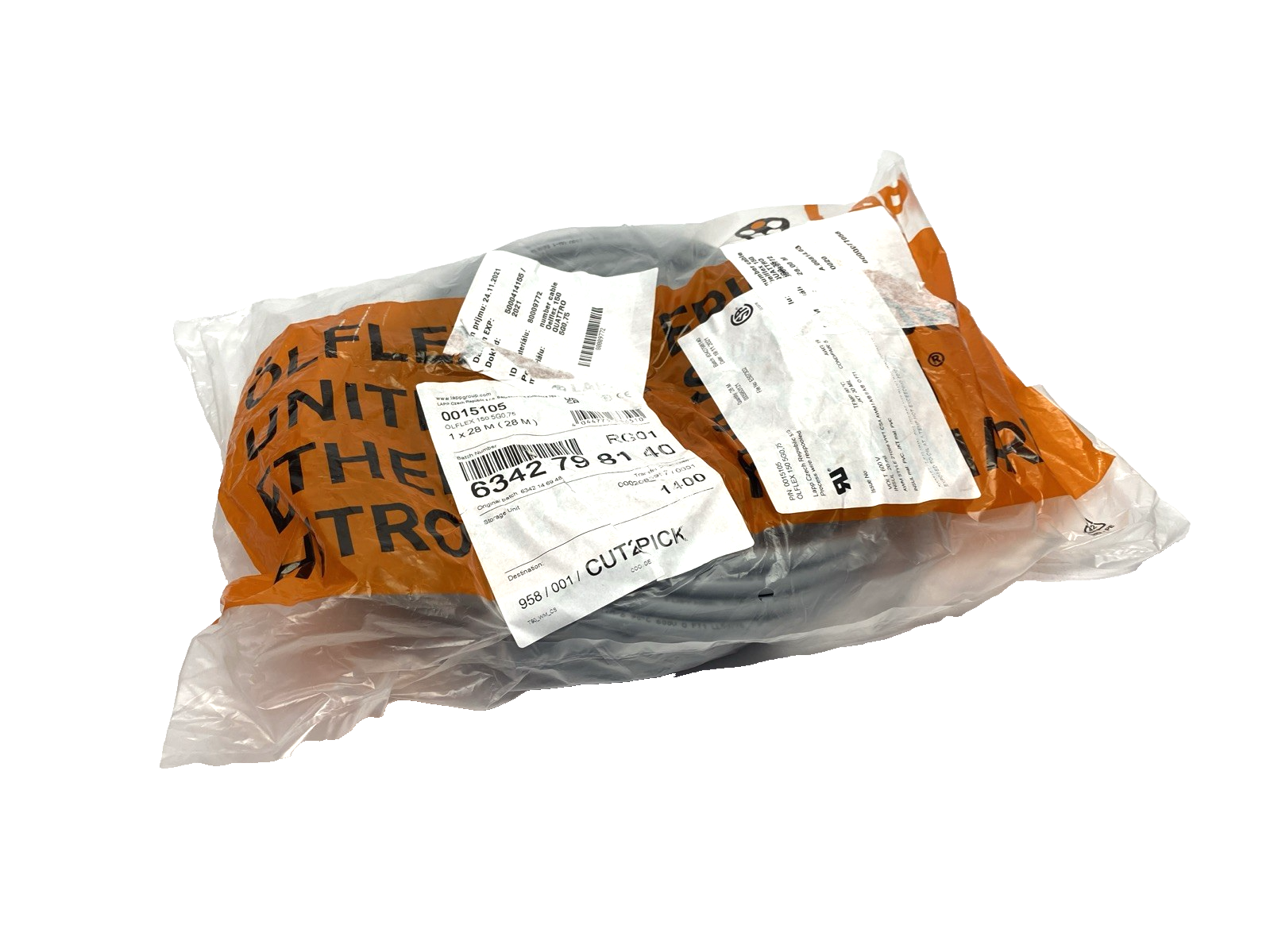 Lapp 0015105 Olflex 150 Flexible Power & Control Cable, Unshielded, 19 AWG 28m - Maverick Industrial Sales