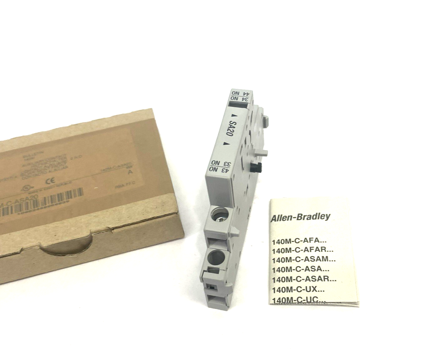 140M-C-ASA20 | Allen Bradley Ser. A Auxiliary Contact, Front Mount, 2 NO- New – Open box - Maverick Industrial Sales