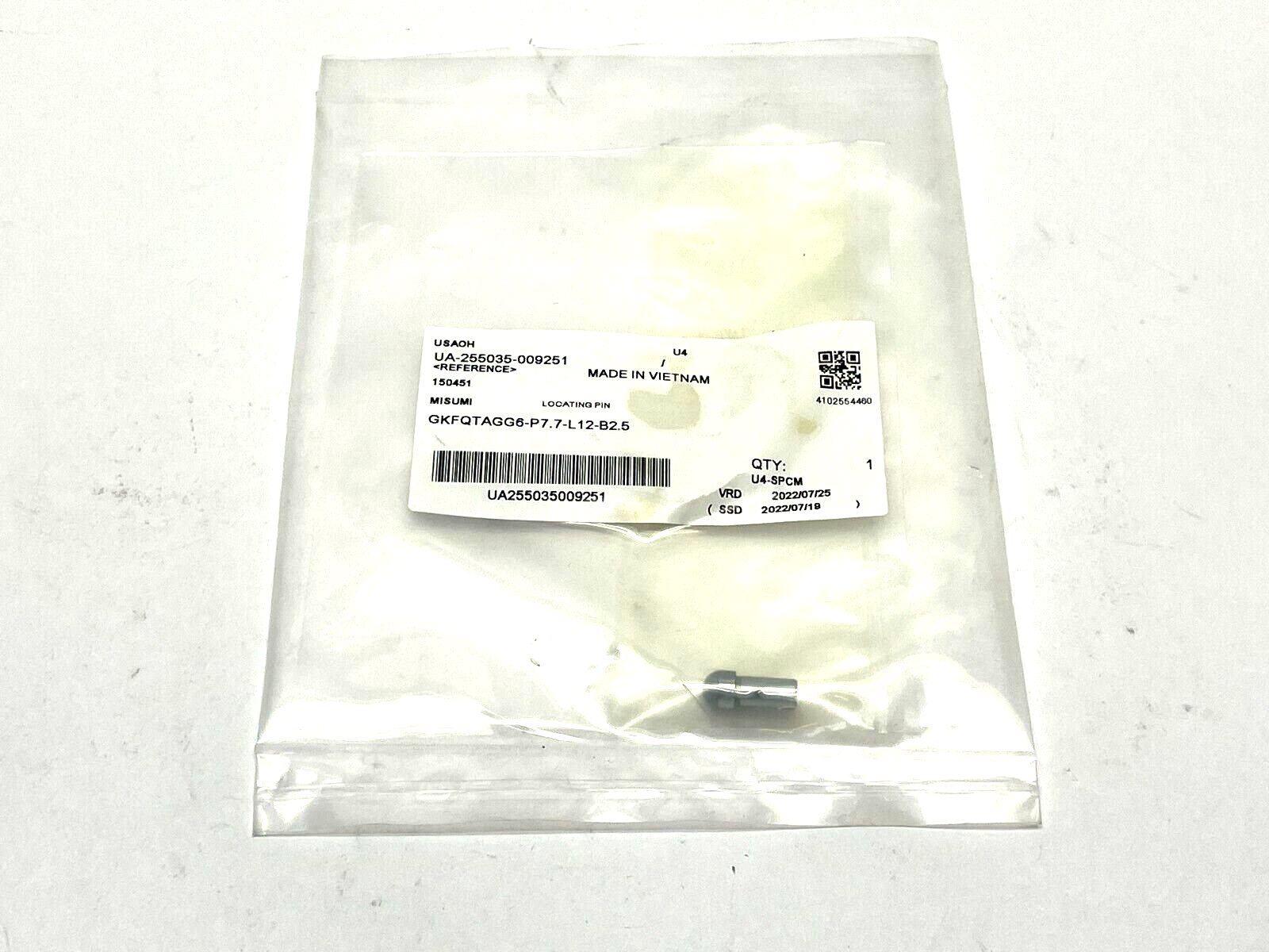 MiSUMi GKFQTAGG6-P7.7-L12-B2.5 Large Head Locating Pin - New - Maverick Industrial Sales