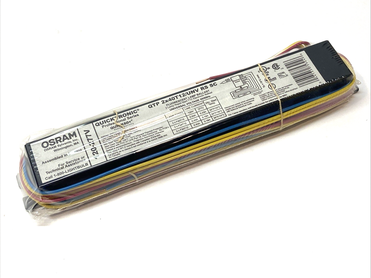 OSRAM QTP 2x40T12/UNV RS SC Fluorescent 2 Lamp Rapid Start T12 Ballast 120-277V - Maverick Industrial Sales