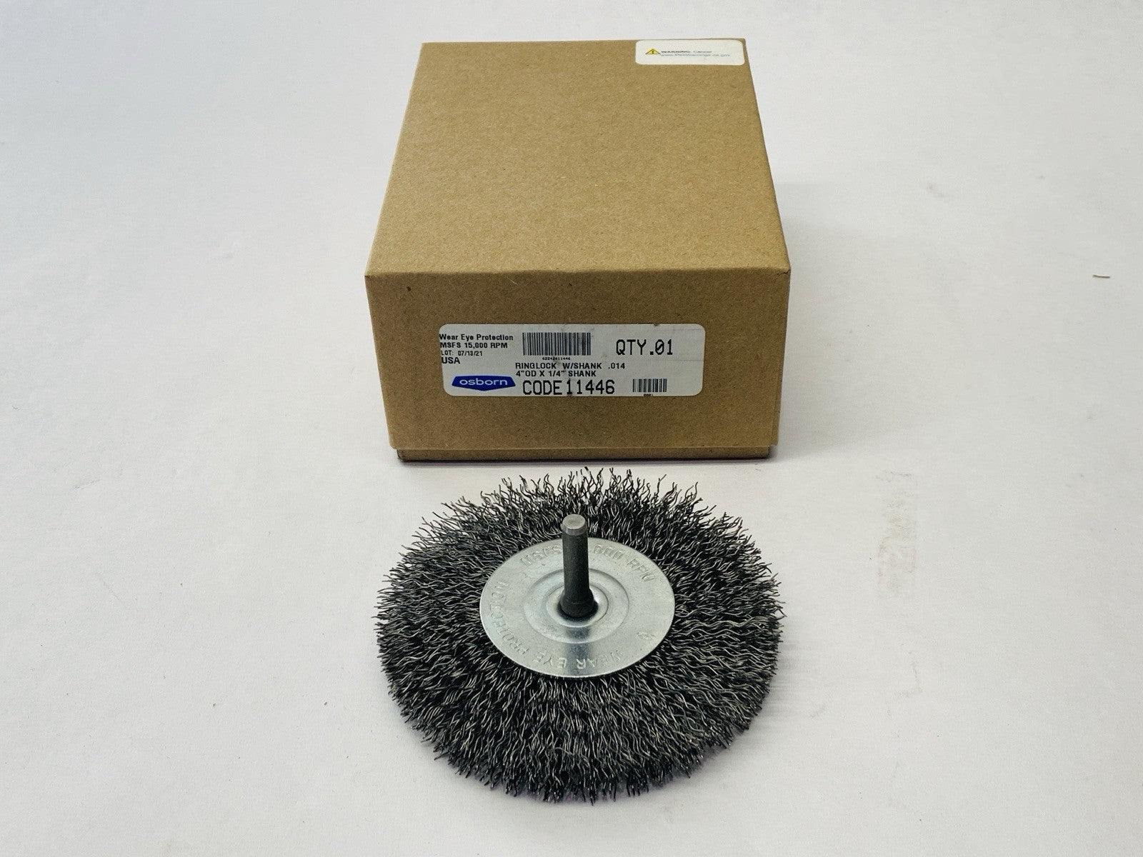 11446 | Osborn Wheel Brush 4" OD x 1/4" Shank - New – Open box - Maverick Industrial Sales