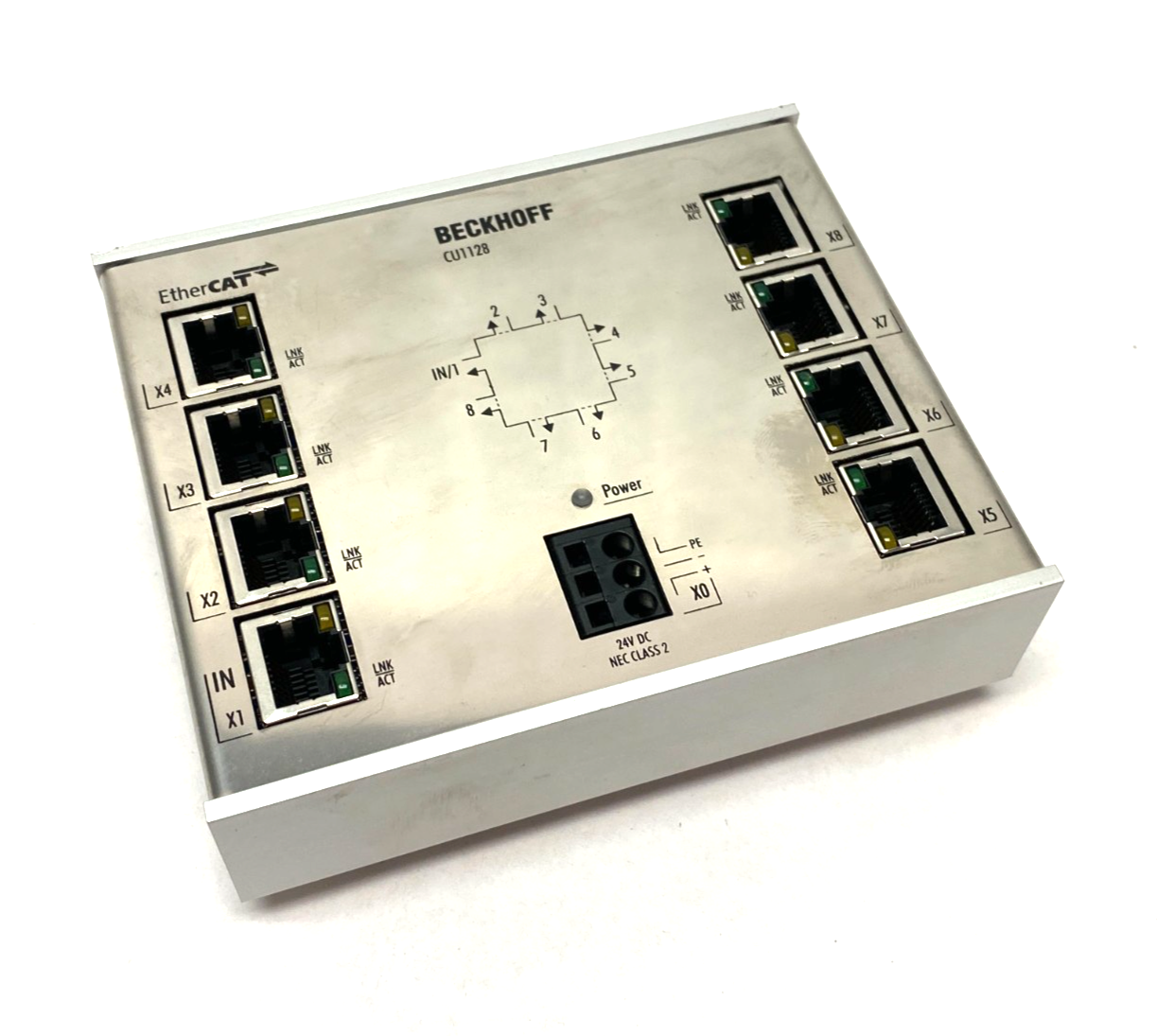 CU1128-0000 | Beckhoff EtherCAT 8-Port Infrastructure Junction, RJ45, 100 MBit/s - Used - Maverick Industrial Sales