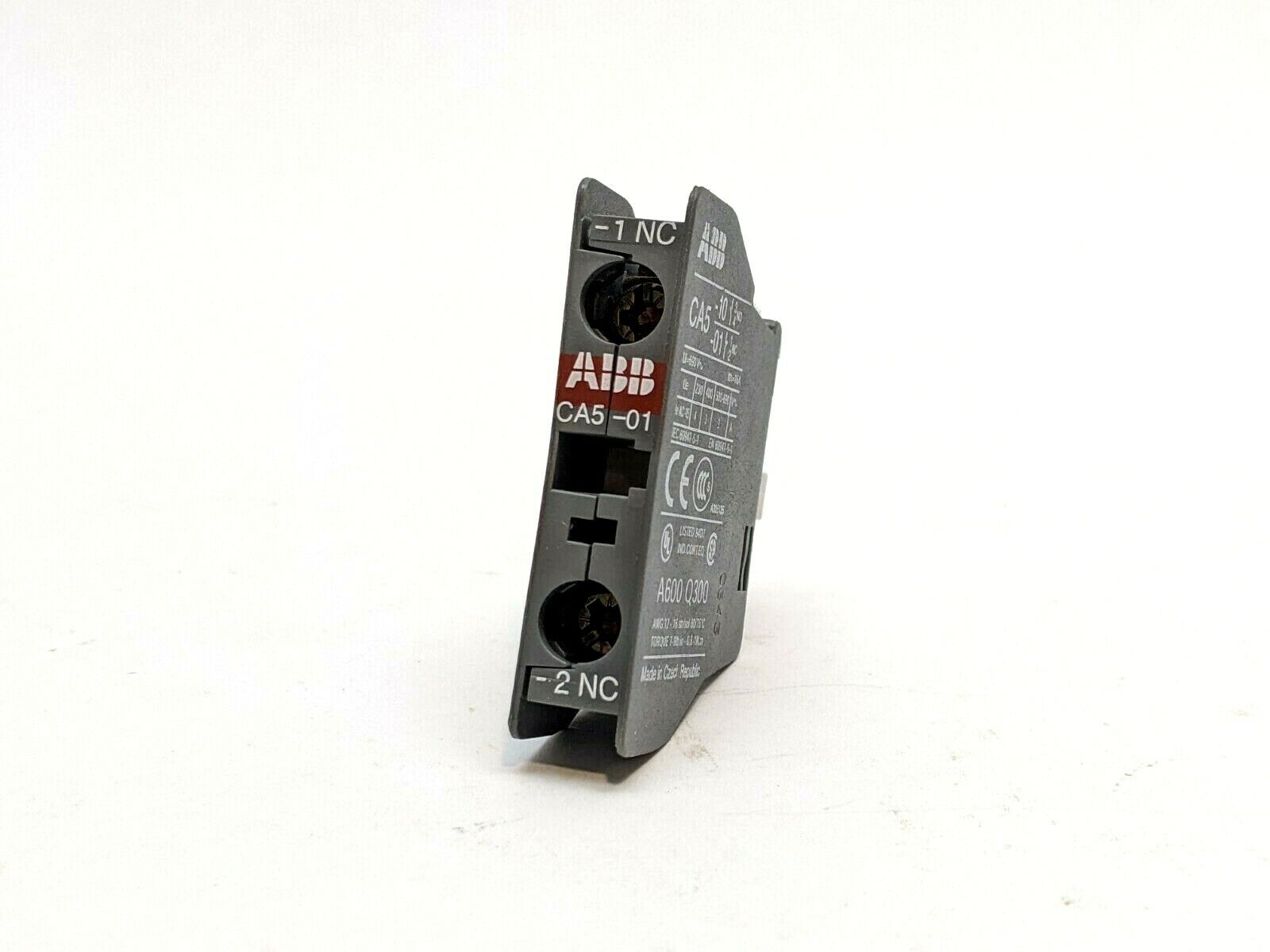 CA5-01 | ABB Auxiliary Contact Front Mount Block 1 NC - Used - Maverick Industrial Sales