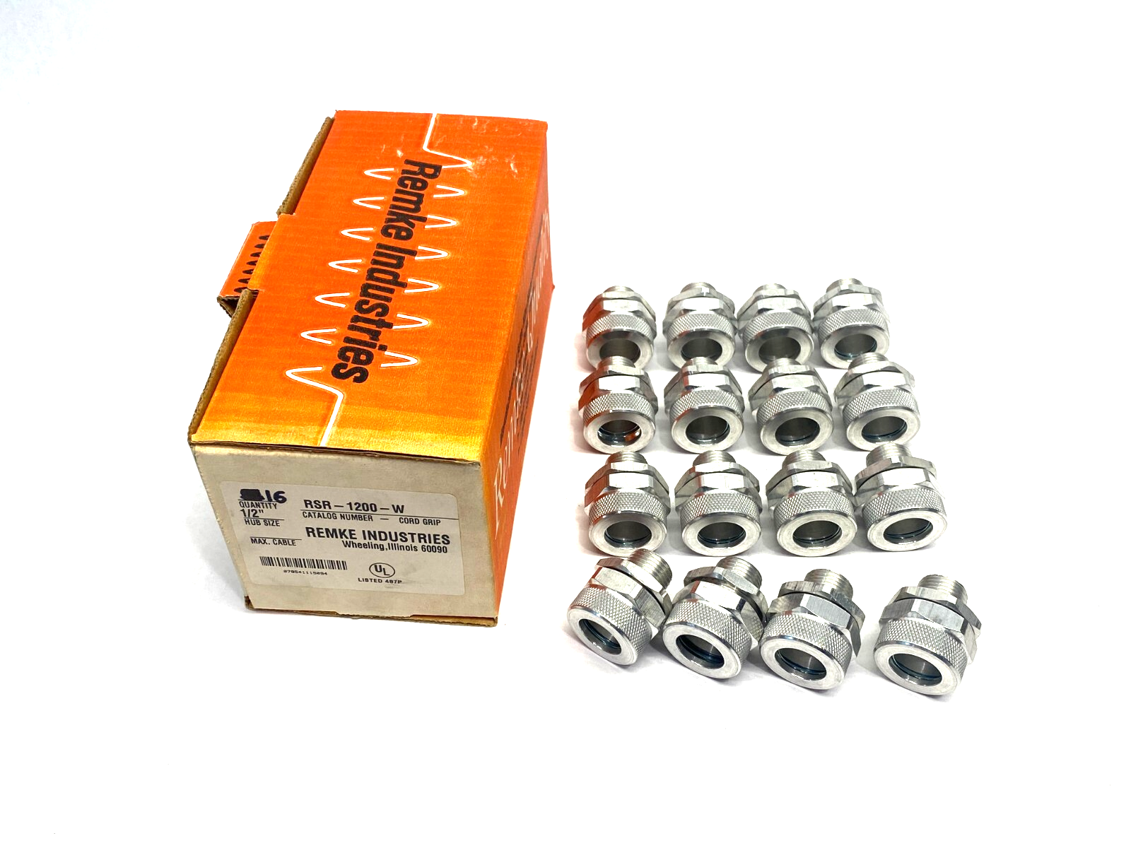 Remke RSR-1200-W Tuff-Seal Aluminum Cord Crip Bushing 1/2" NPT BOX OF 16 - Maverick Industrial Sales