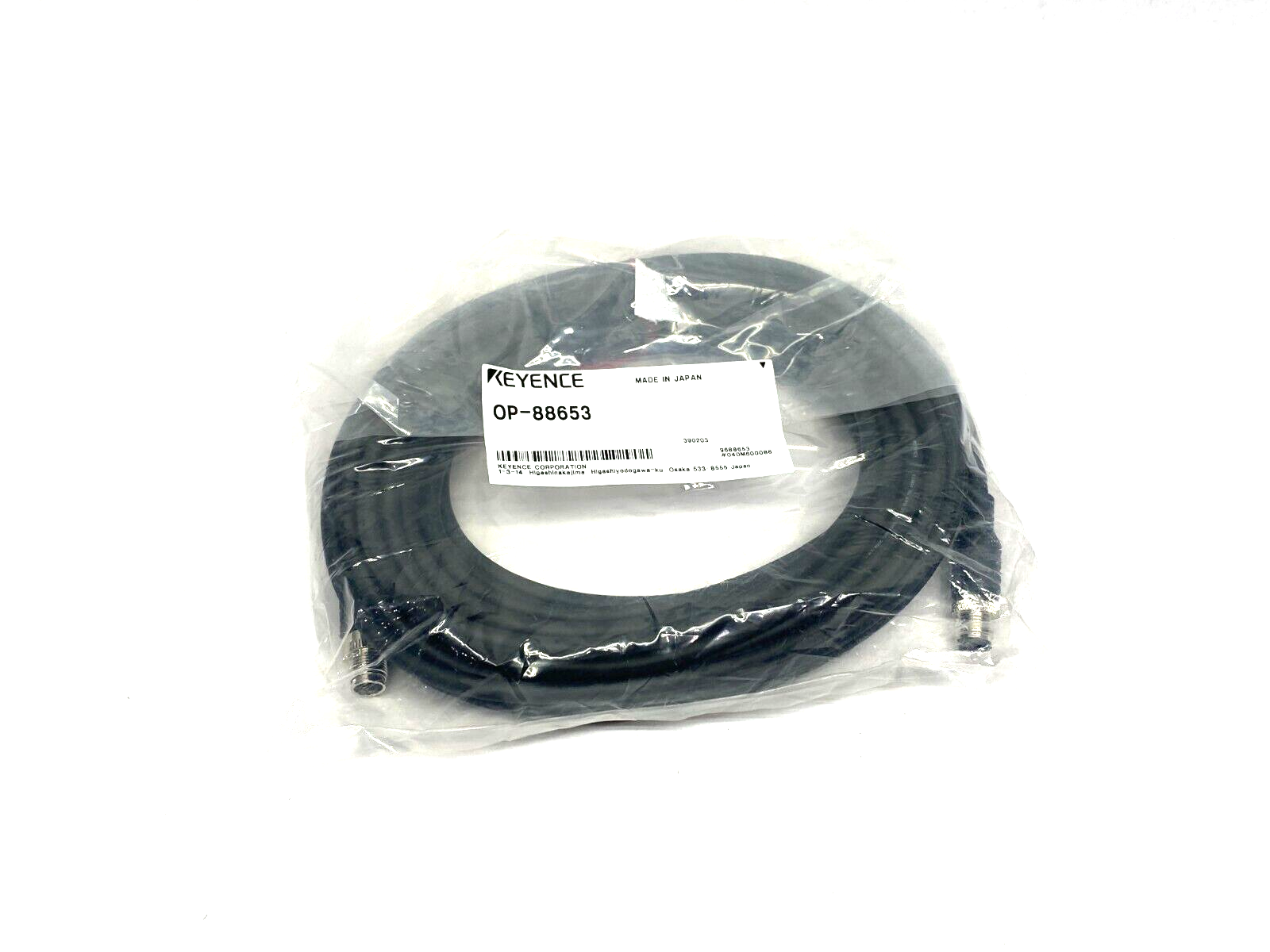 Keyence OP-88653 Ethernet Connection Cable 10m Length M12 to M12 - Maverick Industrial Sales