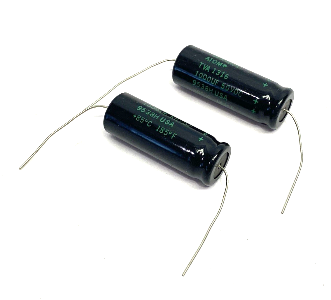 Sprague TVA1316 ATOM Axial Capacitor 1000 uF 50VDC LOT OF 2 - Maverick Industrial Sales