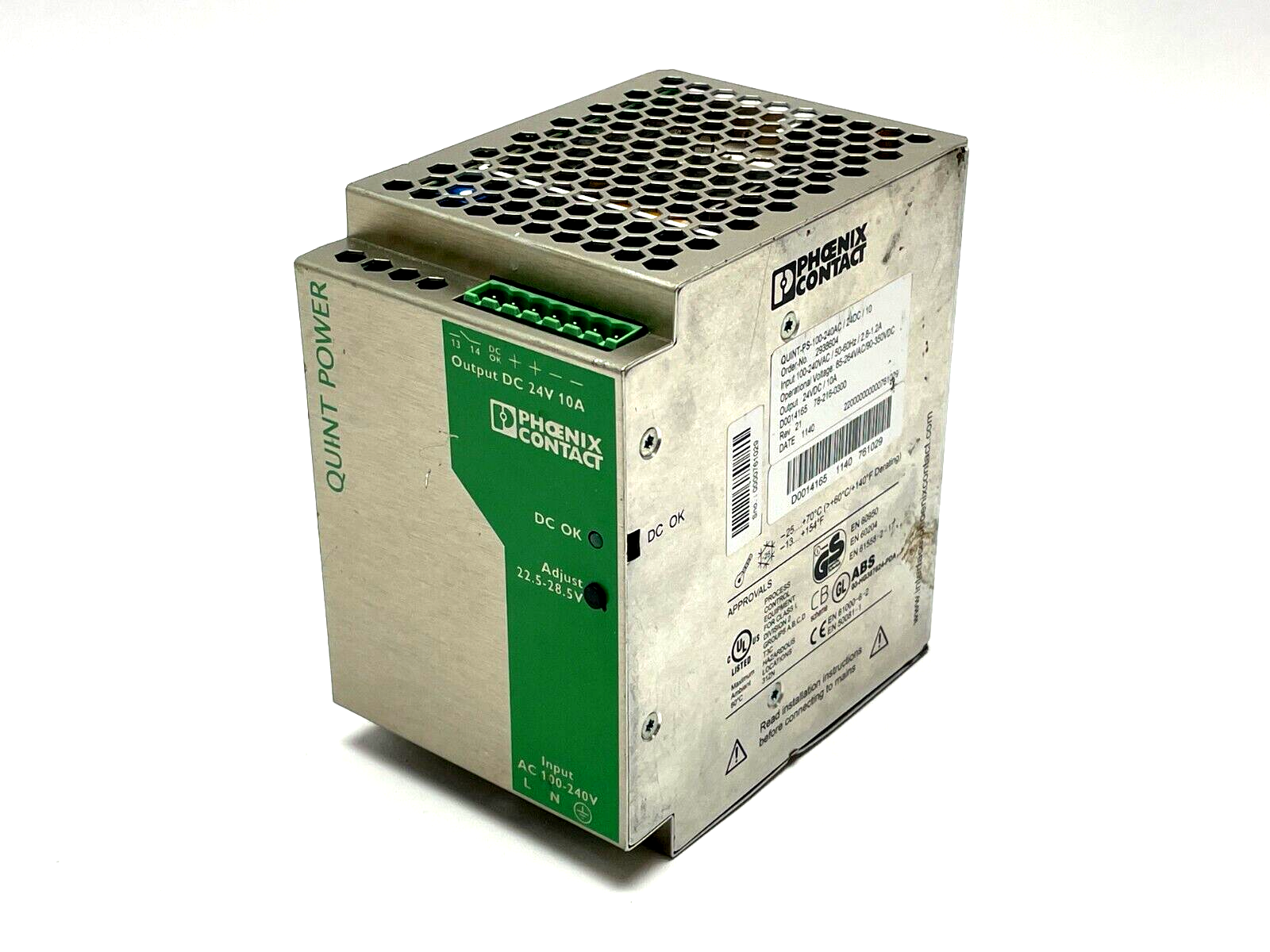 Phoenix Contact QUINT-PS-100-240AC/24DC/10 Power Supply Unit 2938604 - Used - Maverick Industrial Sales