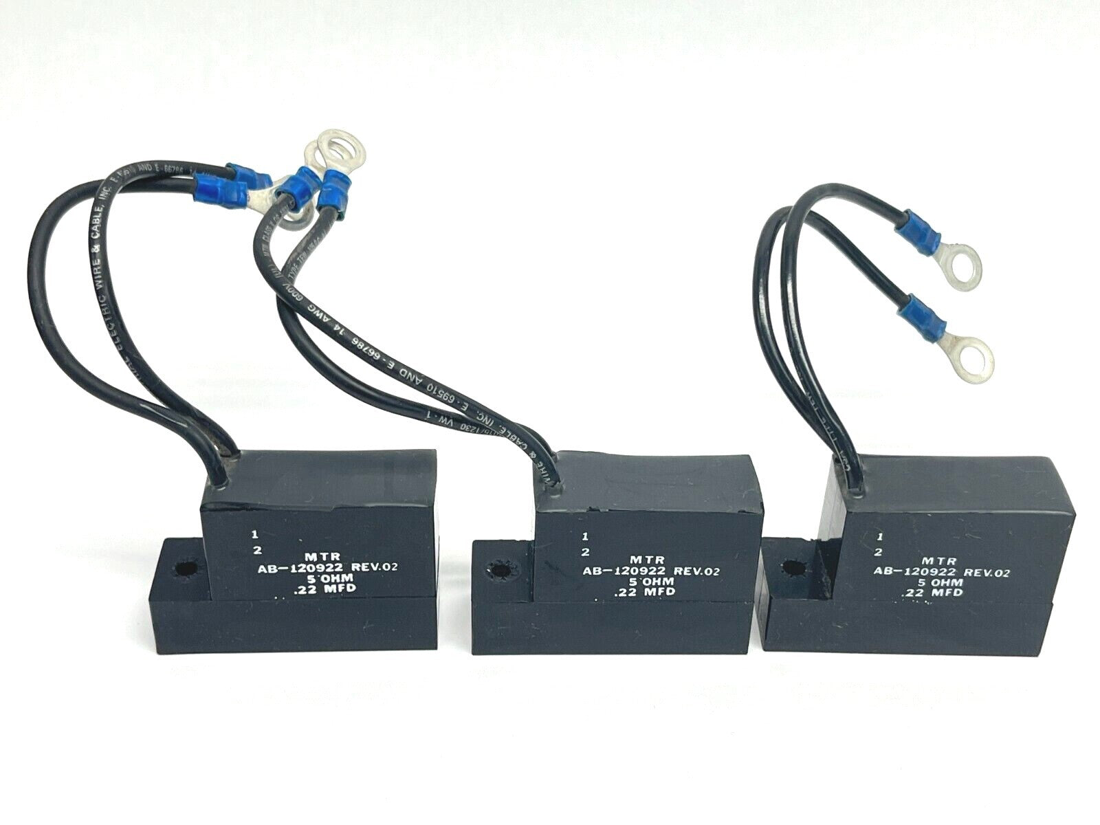 AB-120922 | MTR Rev.02 Capacitor 5Ohm .22 MFD LOT OF 3 - Used - Maverick Industrial Sales