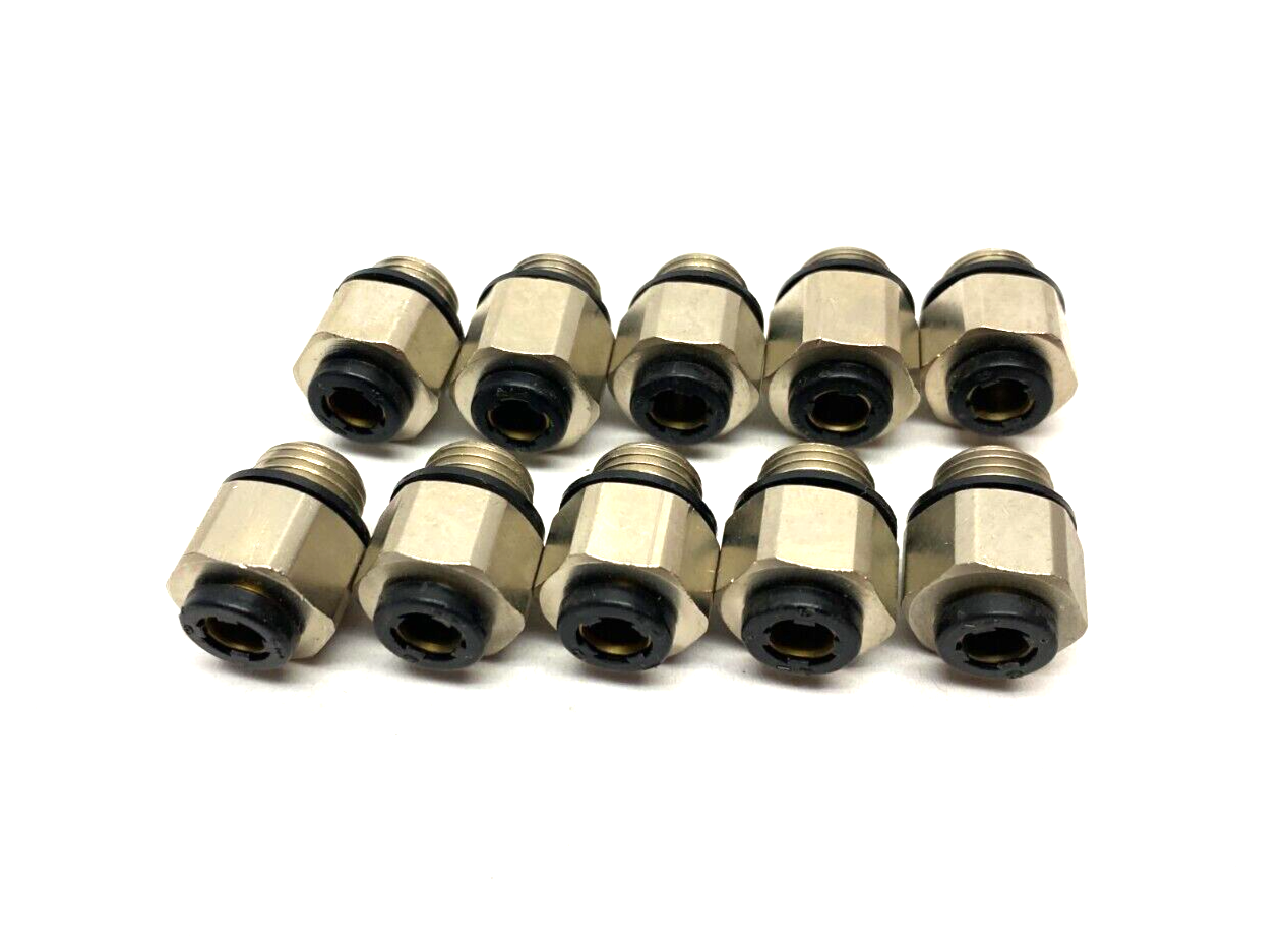 Stainless Steel Push-to-Connect Tube Fitting 6mm OD Tube to 1/4" MNPT LOT OF 10 - Maverick Industrial Sales