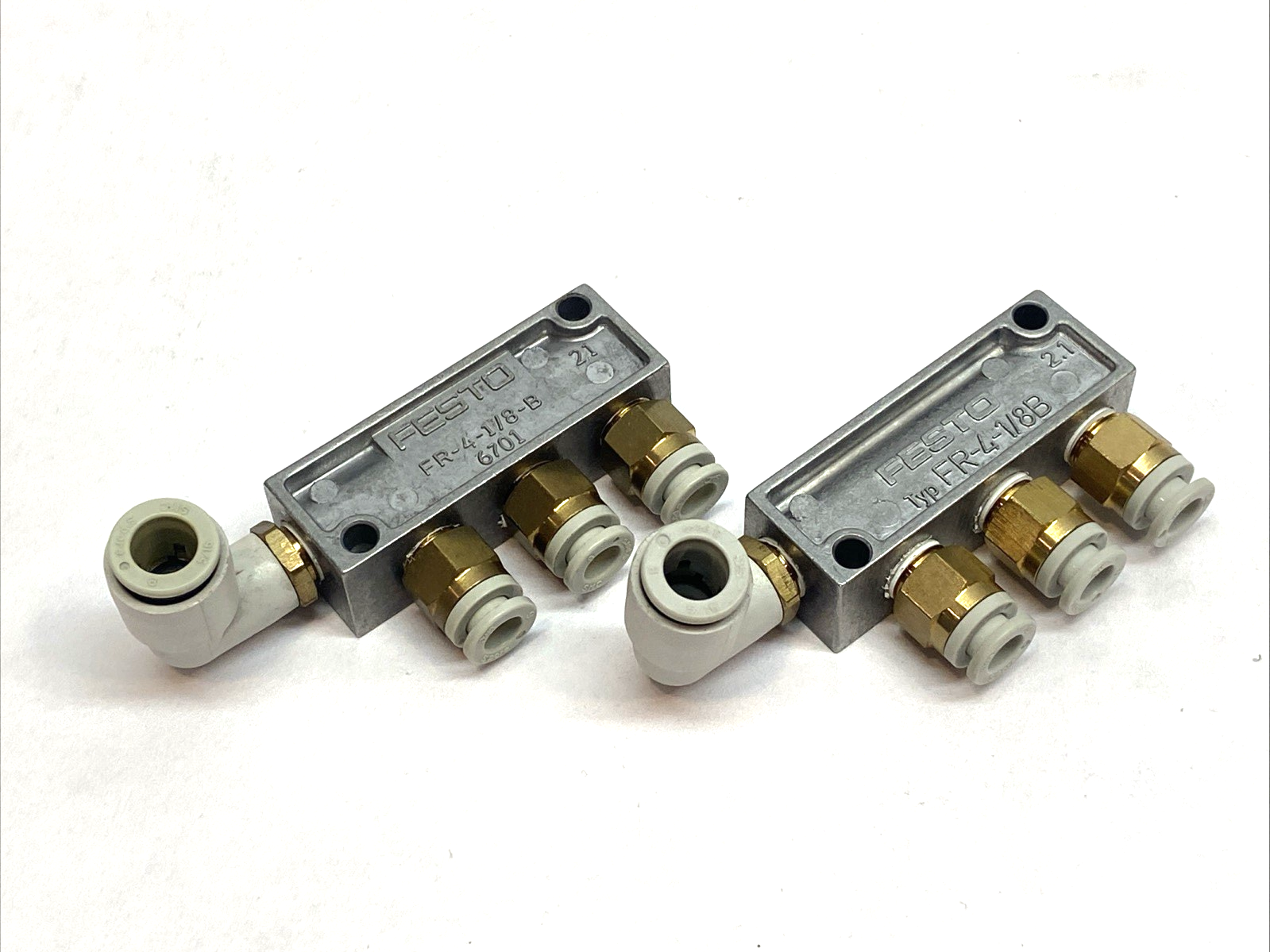 Festo FR-4-1/8-B Distribution Block 6701 LOT OF 2 - Maverick Industrial Sales