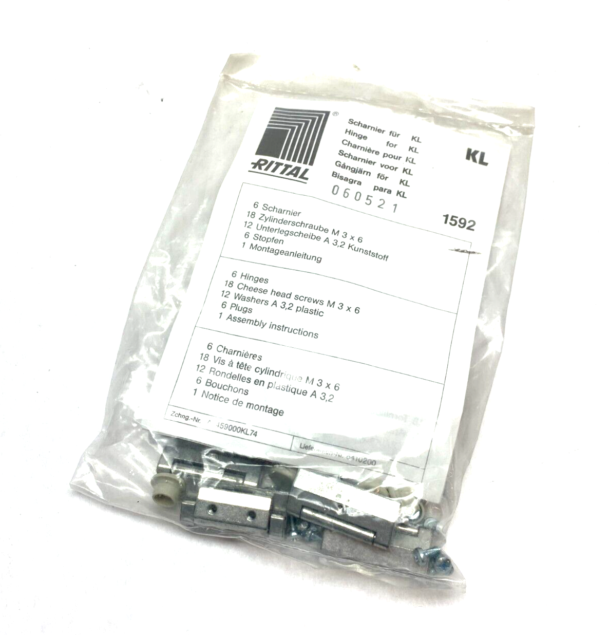 KL 1592.000,1592000 | Rittal KL 1592.000 Cover Hinge for KL Enclosures 1592000 PKG OF 6 - New - Maverick Industrial Sales