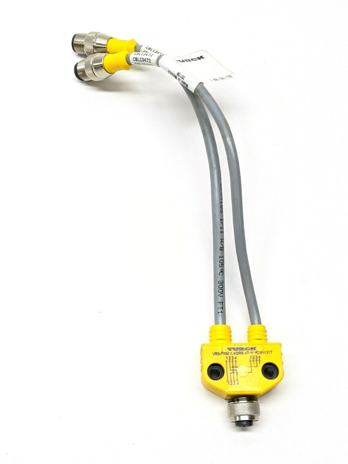 Turck VB2-FKM 4.4/2RS 4T-0.2/0.2/CS11317 Twin Junction Connector U2-08841 - Used - Maverick Industrial Sales