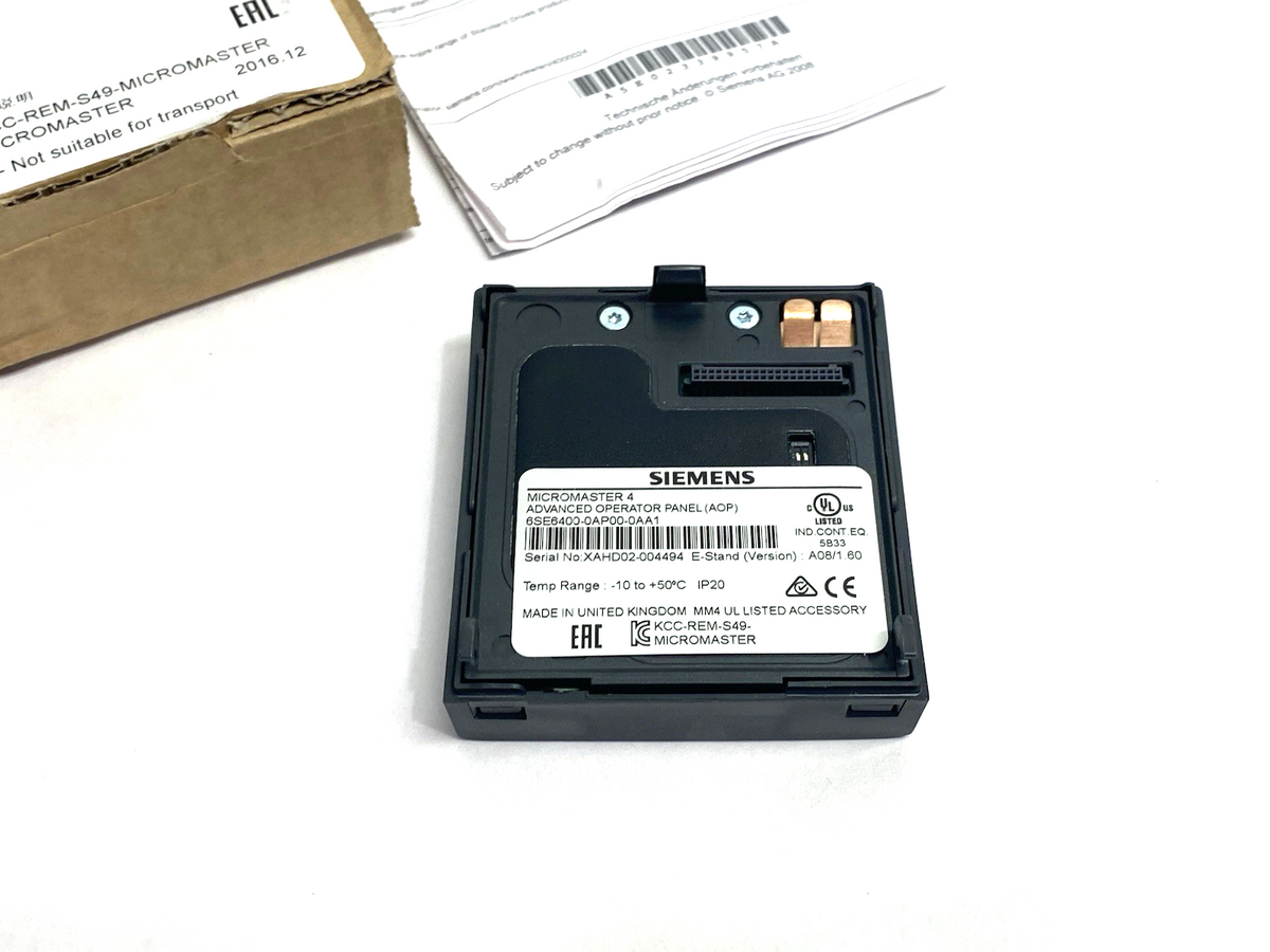 6SE6400-0AP00-0AA1 | Siemens MICROMASTER 4 Advanced Operator Panel (AOP) - New – Open box - Maverick Industrial Sales