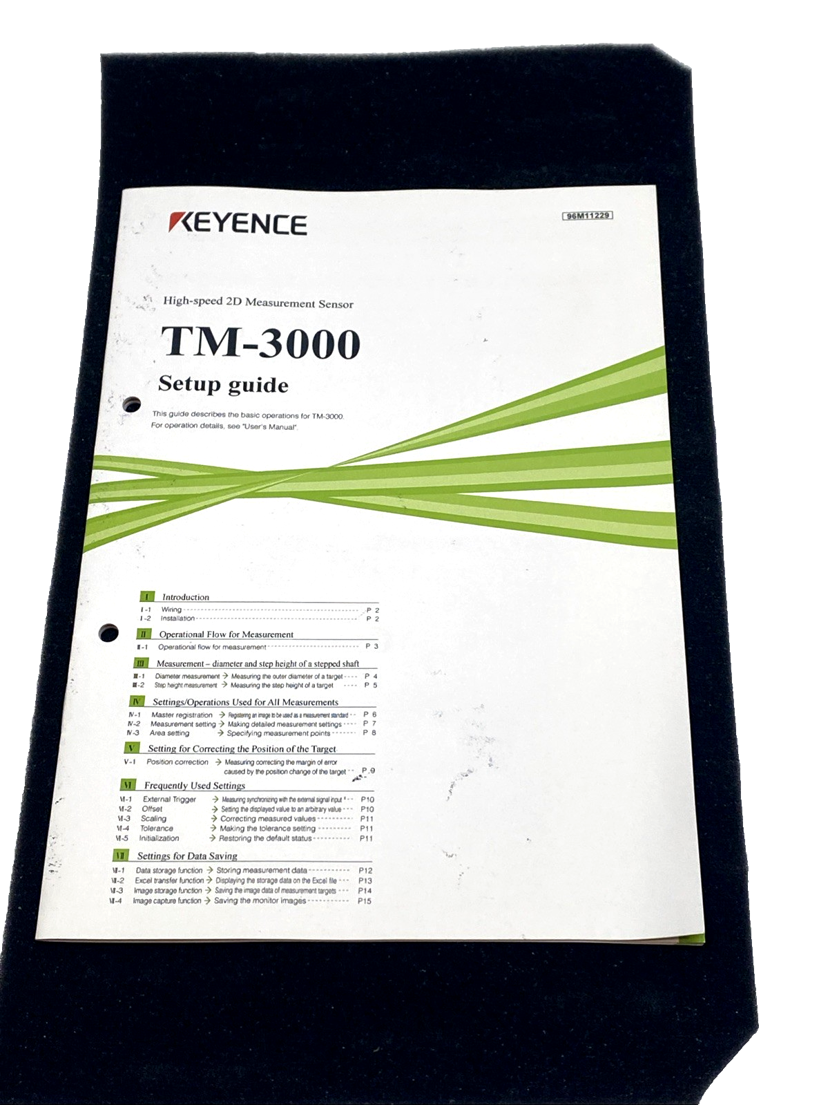 TM-3000 | Keyence High Speed 2d Measurement Sensor Manual 96M11229 - Like New - Maverick Industrial Sales