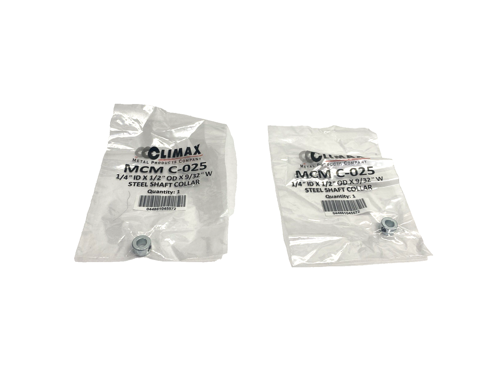C-205 | Climax Metal Products MCM Shaft Collar 1/4" ID x 1/2" OD x 9/32" W 2-PACK - New - Maverick Industrial Sales