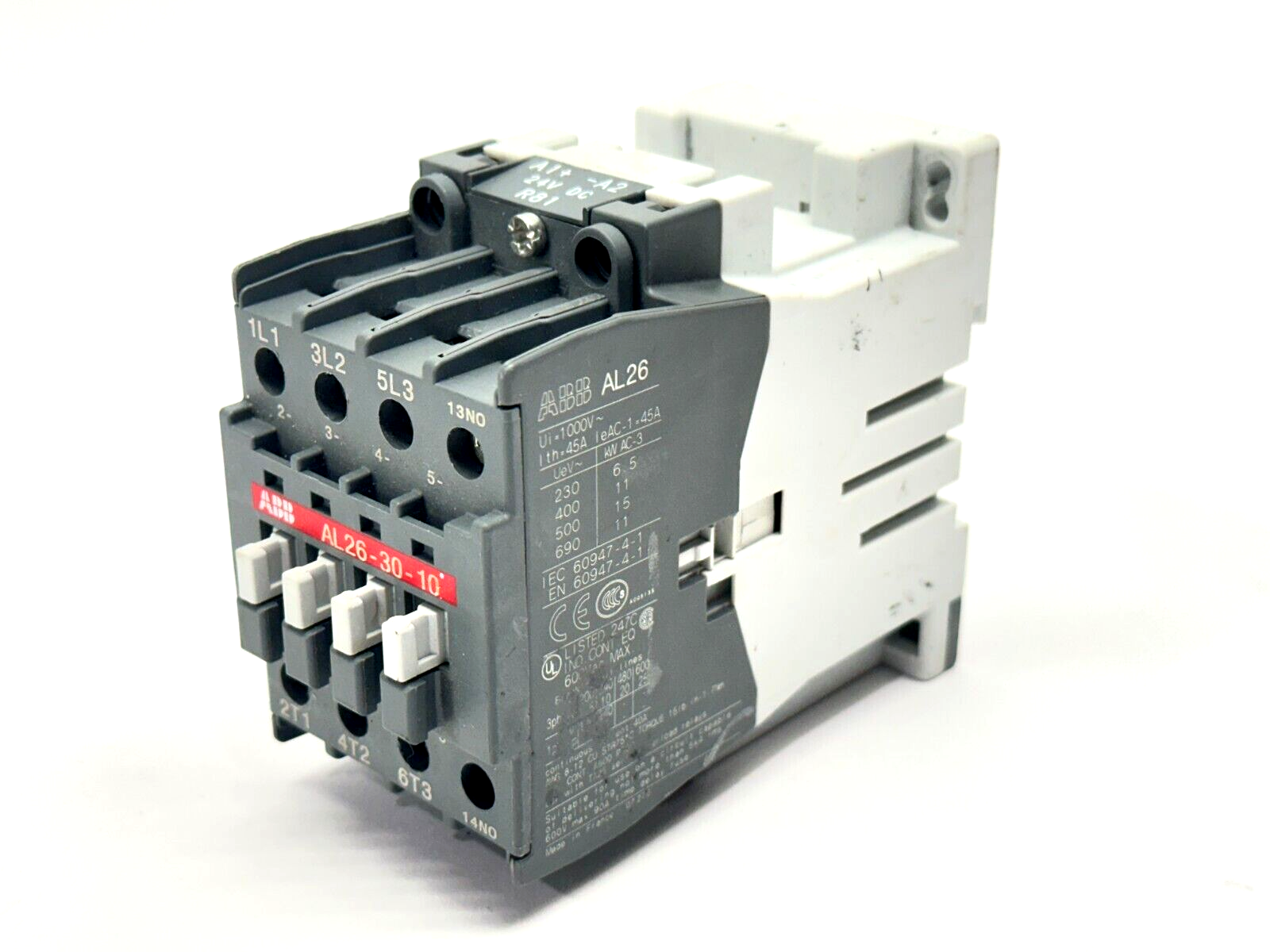 ABB AL26-30-10 AL26 Contactor 3P 45A 690V 24VDC Coil - Maverick Industrial Sales