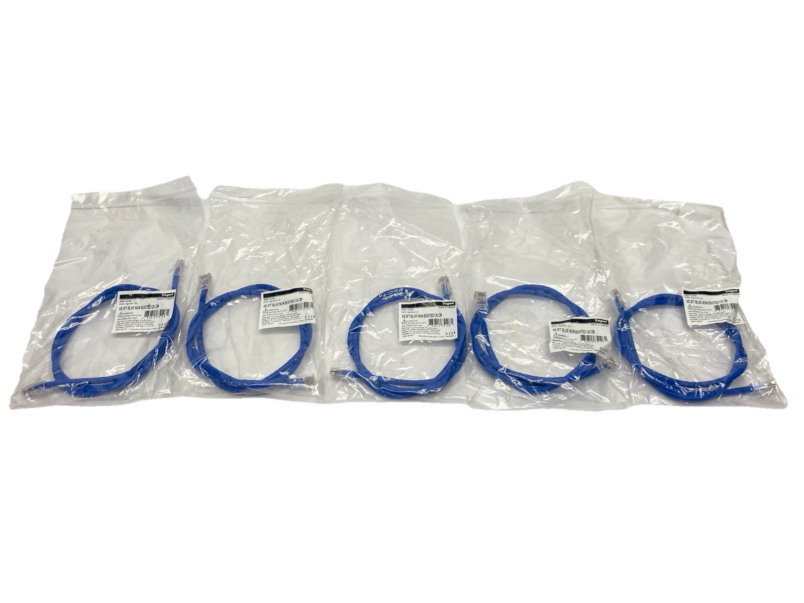Legrand 556-110-003 Q-Series Patch Cords CAT6 Non-Booted Blue 3ft LOT OF 5 - Maverick Industrial Sales