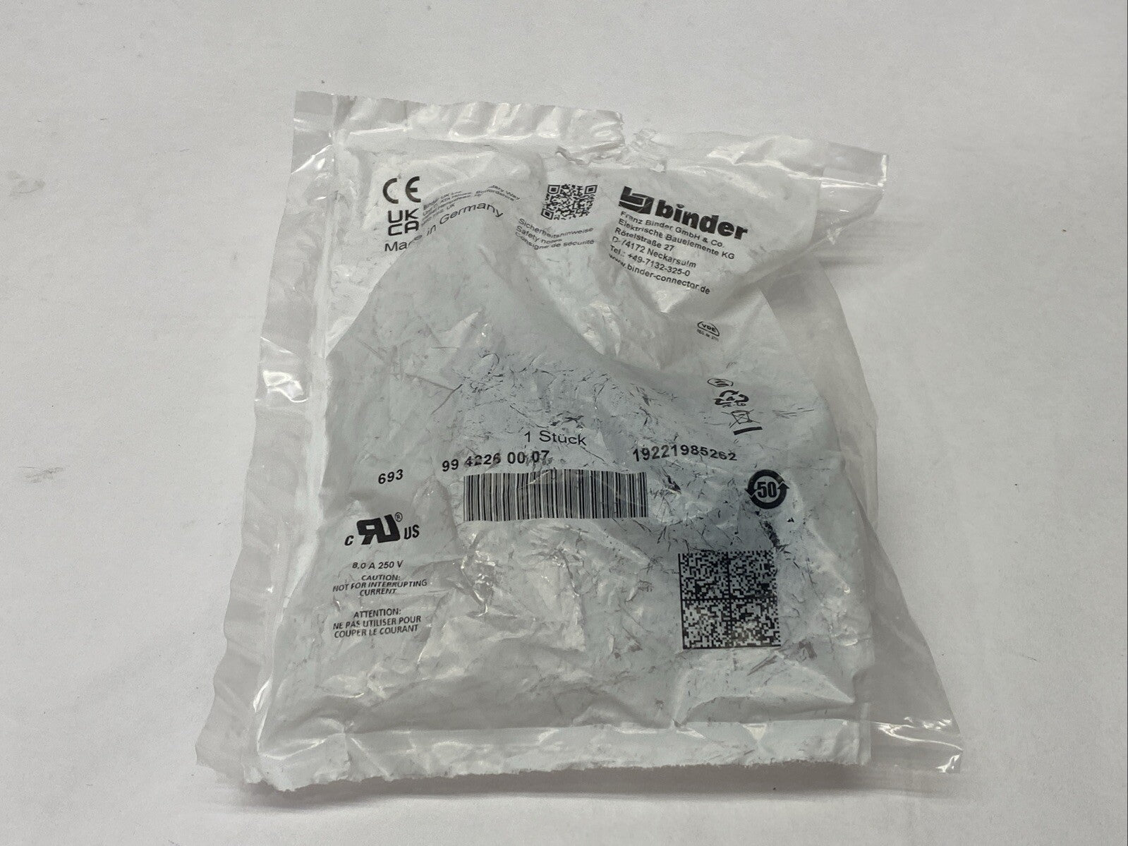 Binder 99 4226 00 07 RD24 Female Cable Connector 6+PE - New - Maverick Industrial Sales