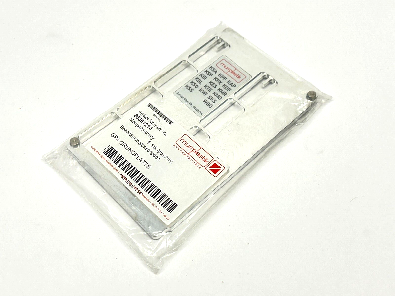 86351214 | Murrplastik GP4 Aluminum Base Plate - New - Maverick Industrial Sales