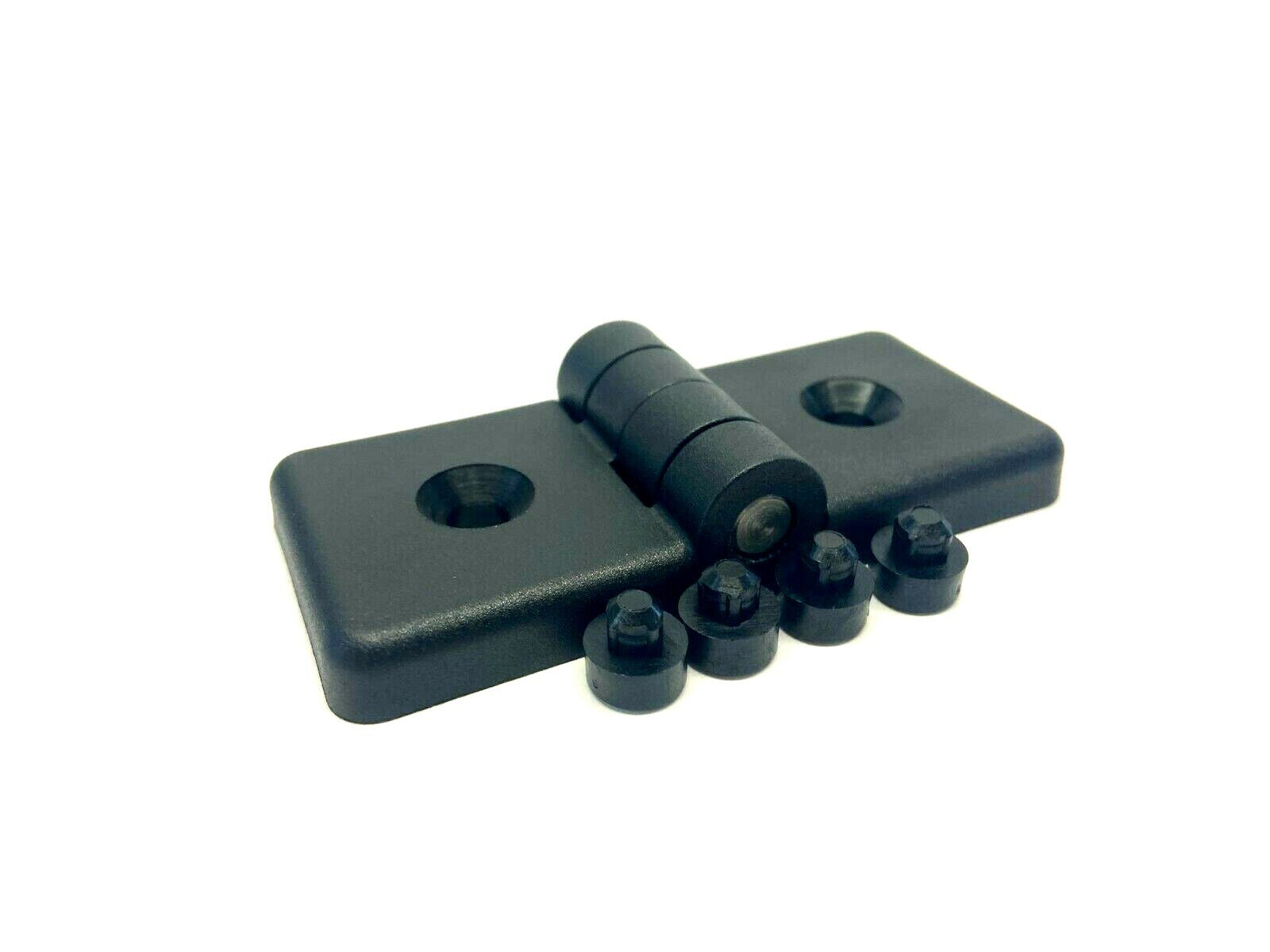12252 | Heavy Duty Plastic Hinge 45mm x 45mm w/ 4 Center Pins 10mm Slot - New – Open box - Maverick Industrial Sales
