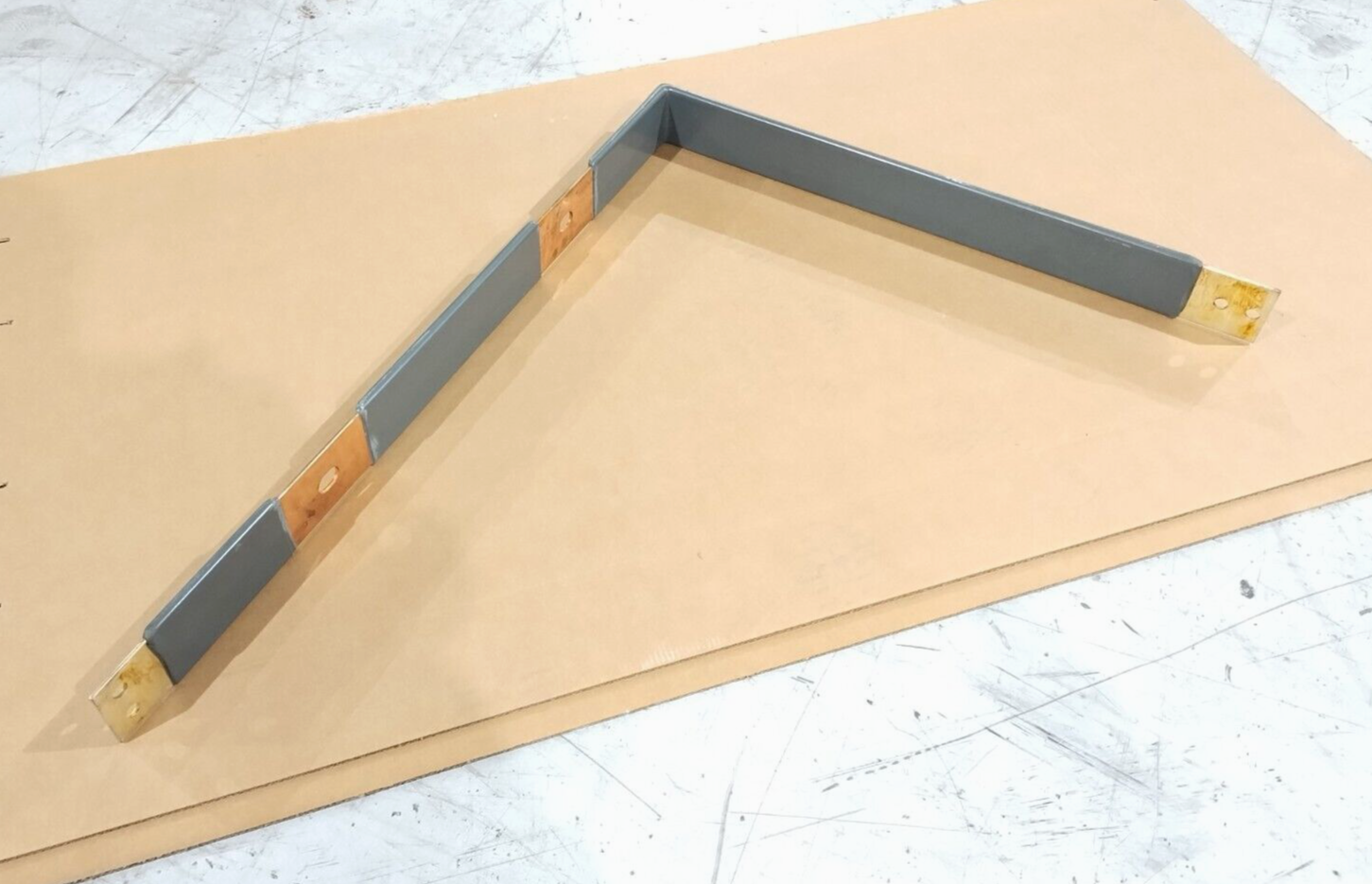 Powell 41418PBDF10591 90 Deg. Vertical Bus Bar 39"L x 51"H, 4" Wide x 1/4" Thick - Maverick Industrial Sales