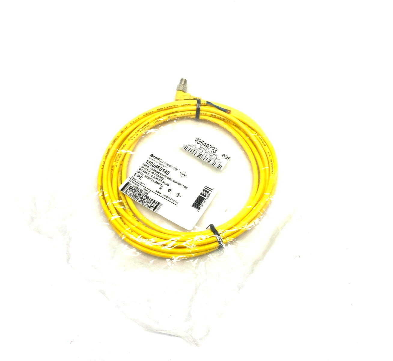 403007A10M040 | Brad Woodhead Molex Nano-Change 3P Male 90-Deg Cable 1200860140 - New - Maverick Industrial Sales