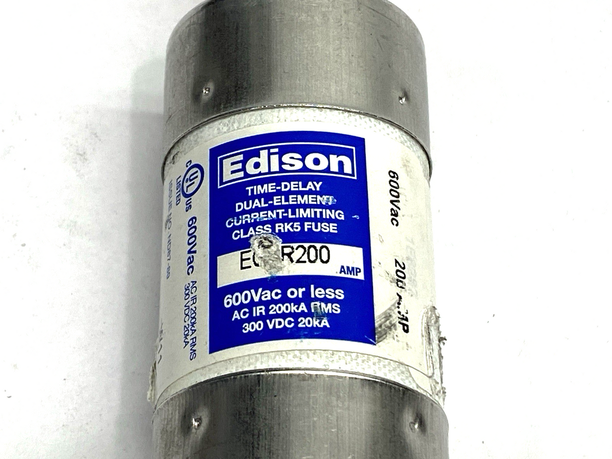 ECSR200 | Edison Time-Delay Dual Element Fuse Class RK5 600VAC 200A- Used - Maverick Industrial Sales