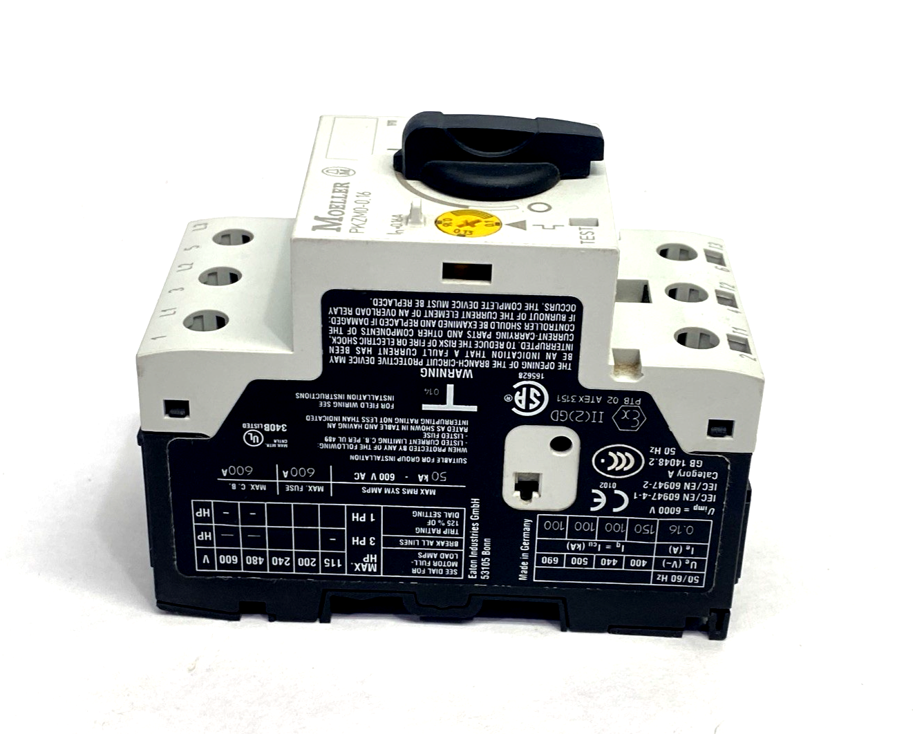 Moeller PKZM0-0.16 Manual Motor Protector Circuit Breaker 0.10A-0.16A PKZM0-0,16 - New – Open box - Maverick Industrial Sales