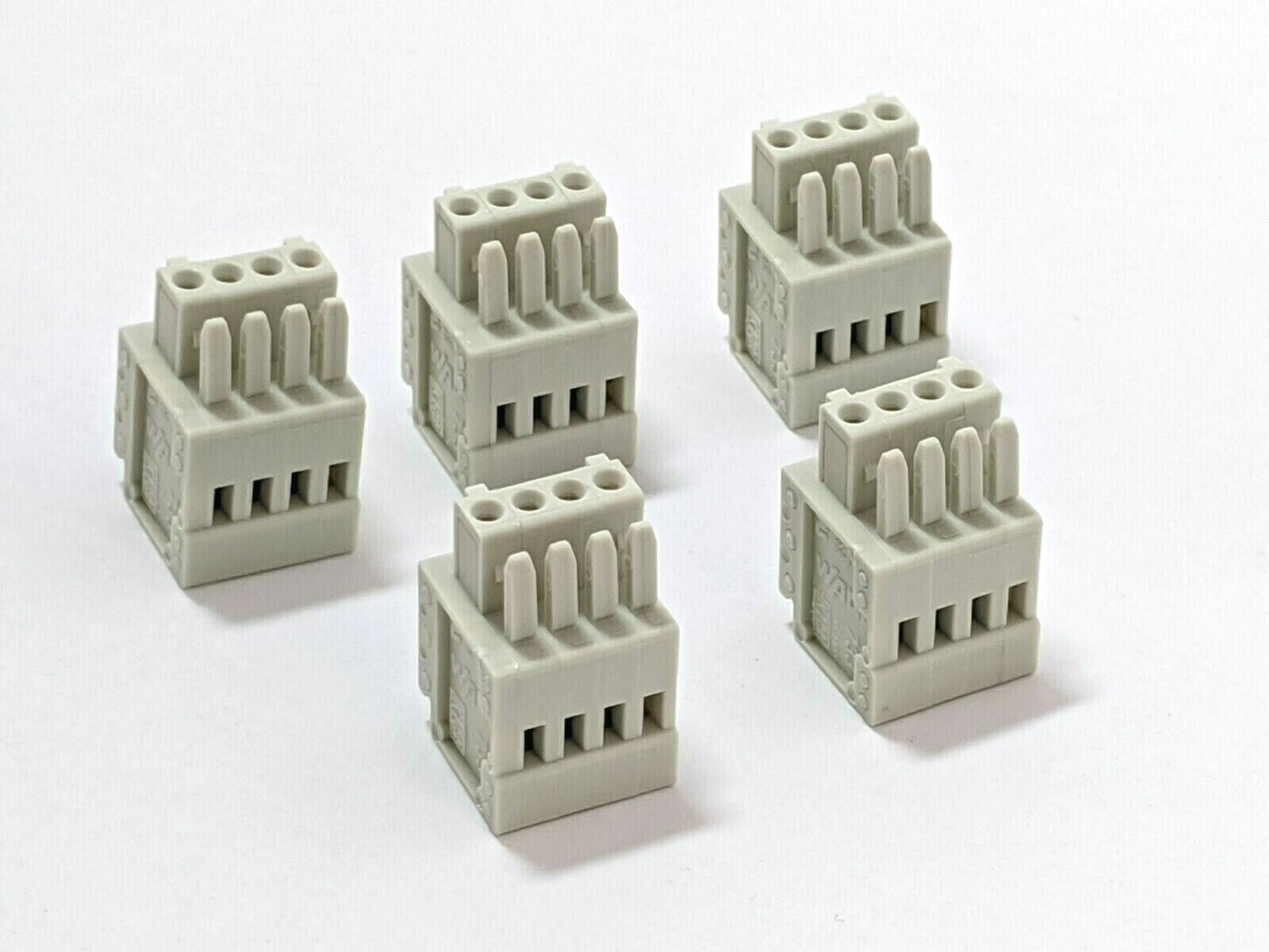 Wago 733-104 Pluggable Terminal Block 4 Positions LOT OF 5 - New – Open box - Maverick Industrial Sales