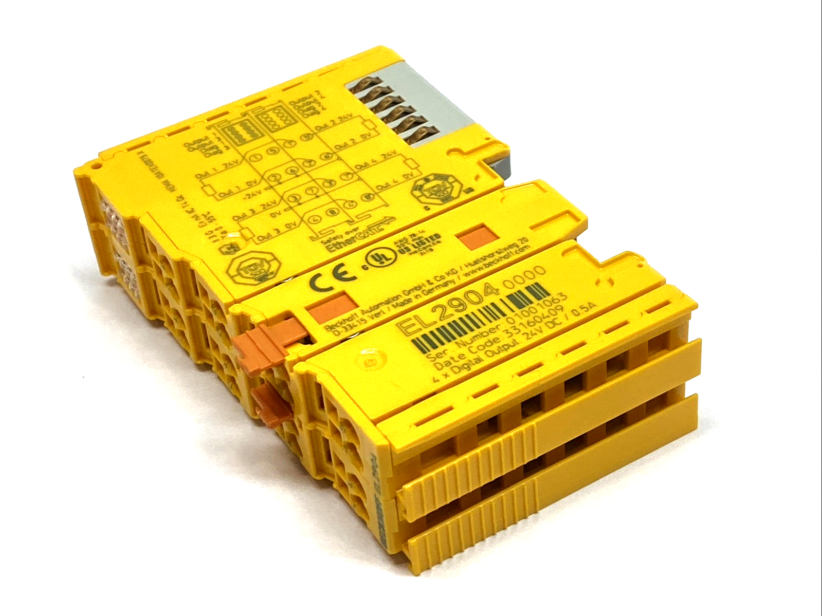 Beckhoff EL2904 TwinSAFE EtherCAT 4-Channel 24VDC 0.5A Safe Digital Output - Maverick Industrial Sales