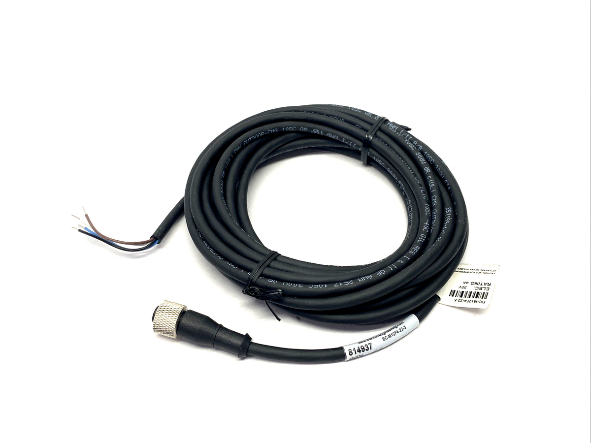 Banner BC-M12F4-22-5 Cordset M12 Female 4-Pin 5m 814937 - Maverick Industrial Sales