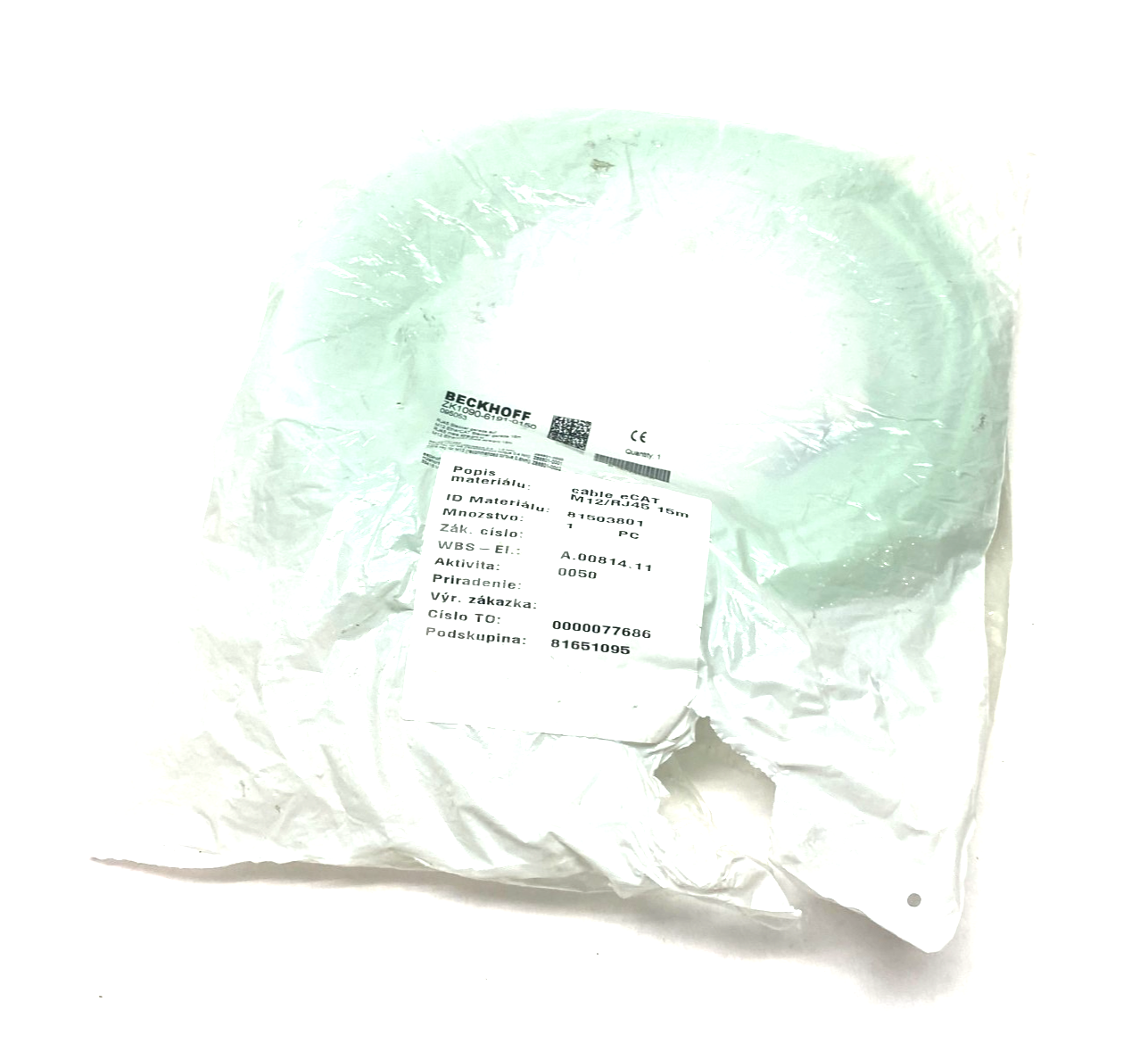 Beckhoff ZK1090-6191-0150 Double Ended EtherCAT Power Cable RJ45/M12 15m 095053 - Maverick Industrial Sales