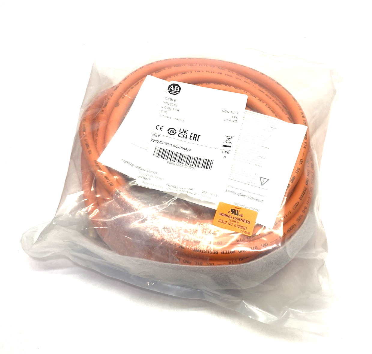 2090-CSWM1DG-18AA20 | Allen Bradley Ser. A Kinetix DSL Single Cable Non-Flex - New - Maverick Industrial Sales