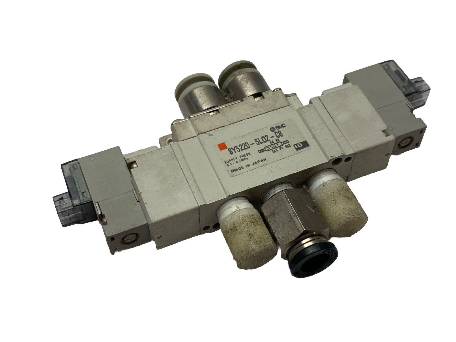 SMC SY5220-5LOZ-C8 Pneumatic Double Solenoid Valve 1/4" OD Tube Fitting - Maverick Industrial Sales