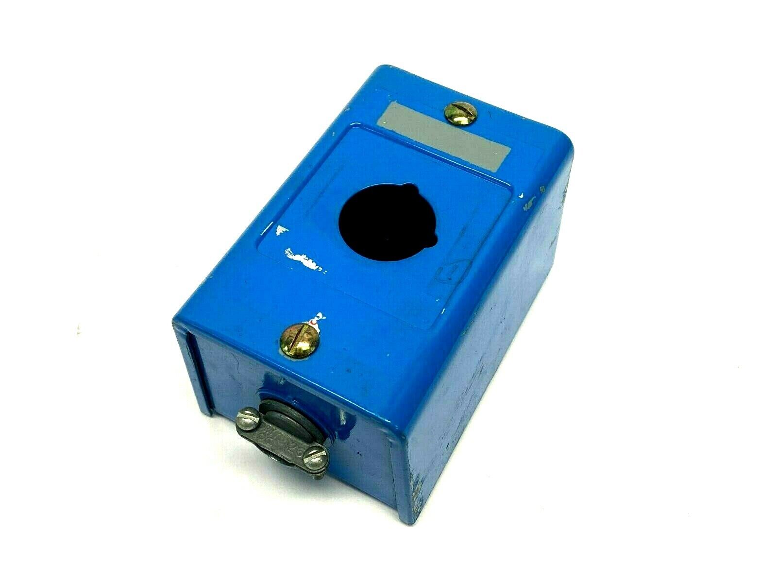 Allen Bradley 1 Pushbutton Enclosure Steel Blue 4-3/4" x 3-1/2" x 2-3/4" - Maverick Industrial Sales