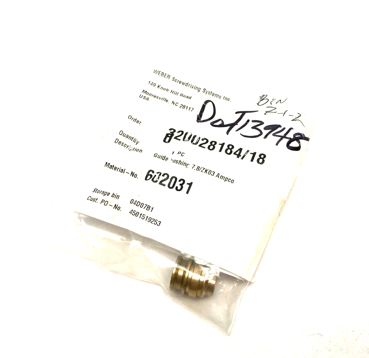 602031 | Weber Guide Bushing 7,8/ZK03 Ampco - New – Open box - Maverick Industrial Sales